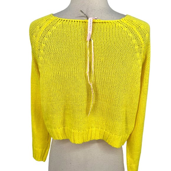 Ekklesia Wide Neck Cropped Sweater Yellow Size S/M NWT - Picture 6 of 8